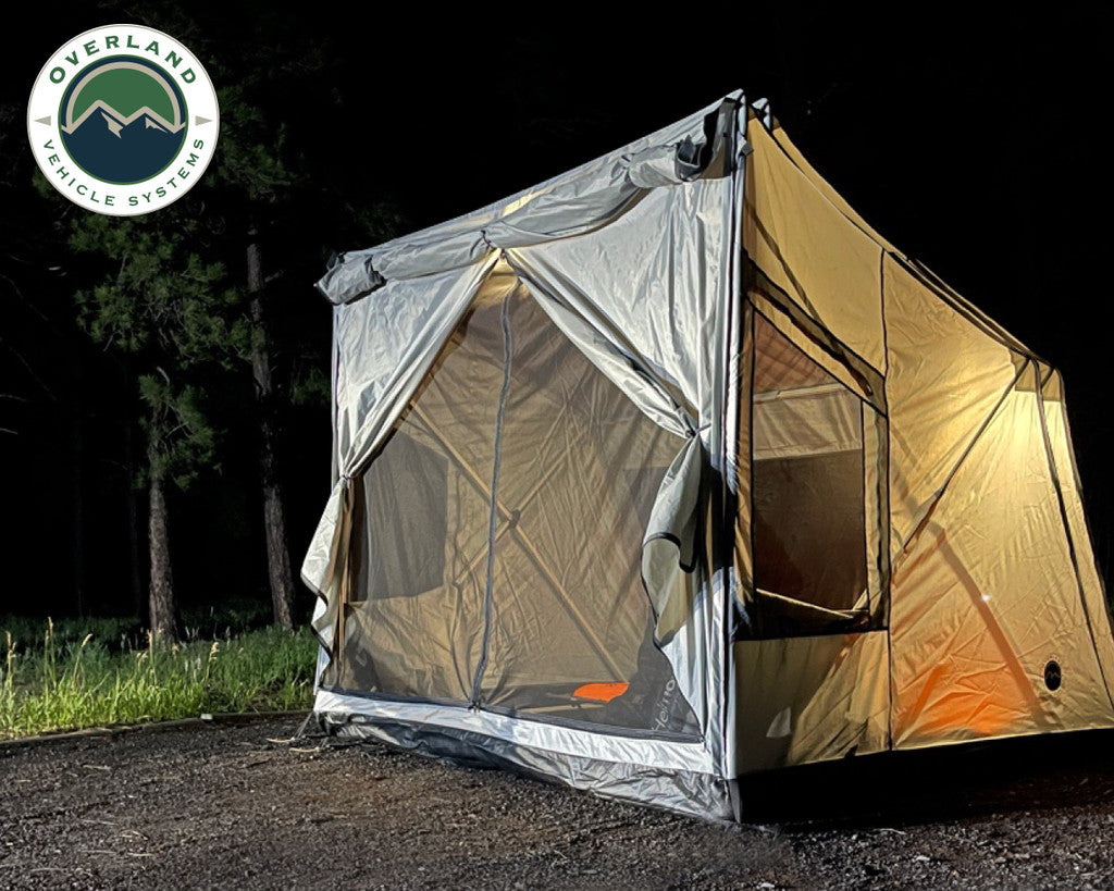 Portable Safari Tent - Quick Deploying Gray Ground Tent