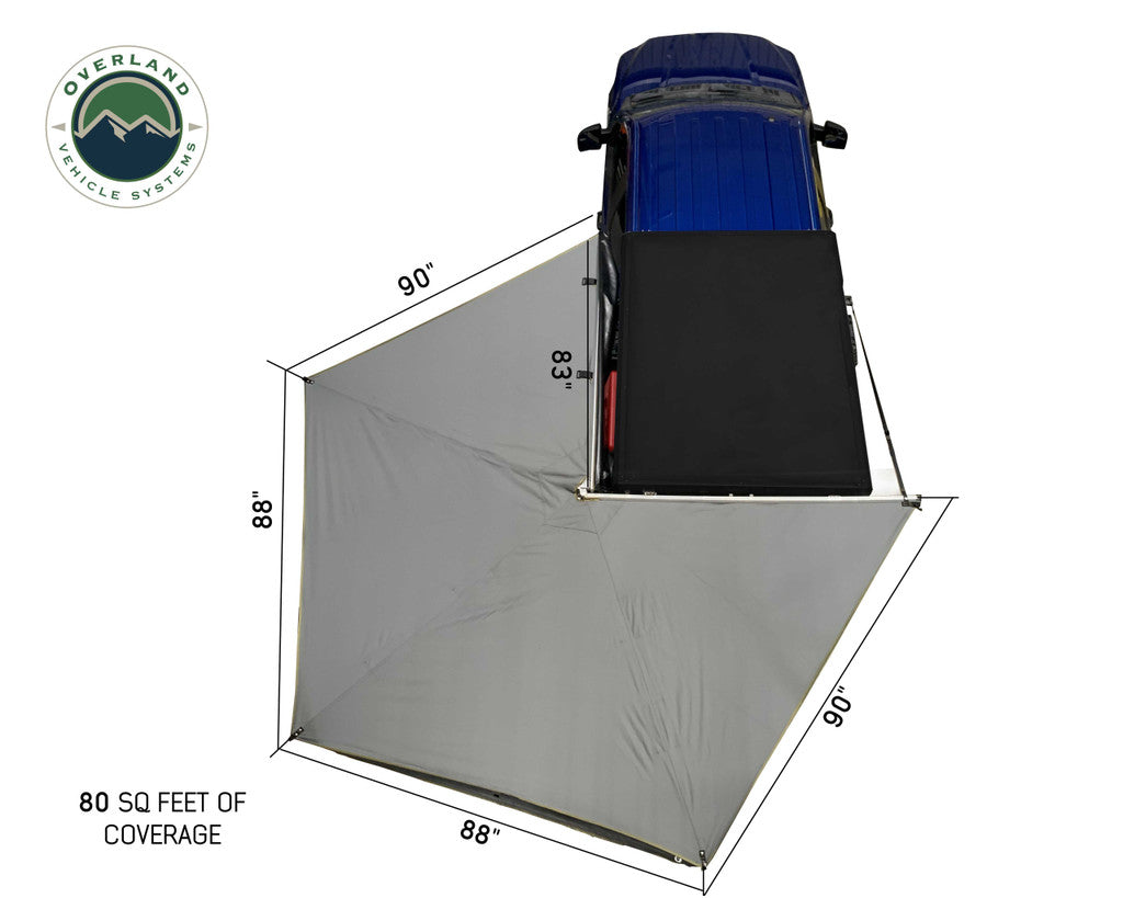 Nomadic 270 LT Awning- Driver Side- Dark Gray With Black Cover